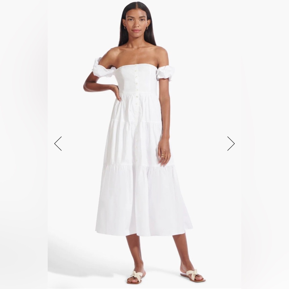White STAUD dress. Perfect for spring and summer!